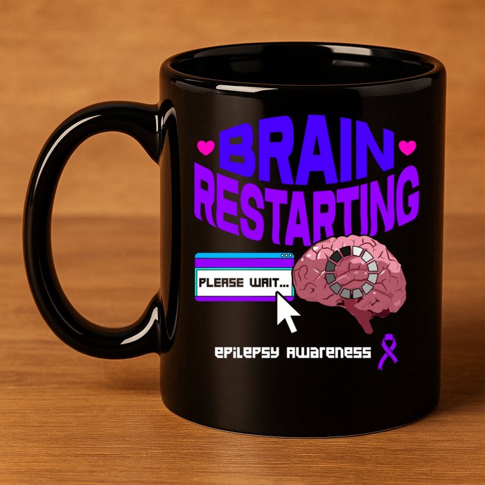 Brain Restart Cute Gift Purple Ribbon For Epilepsy Awareness Month Meaningful Gi 11oz C Handle Ceramic Mug