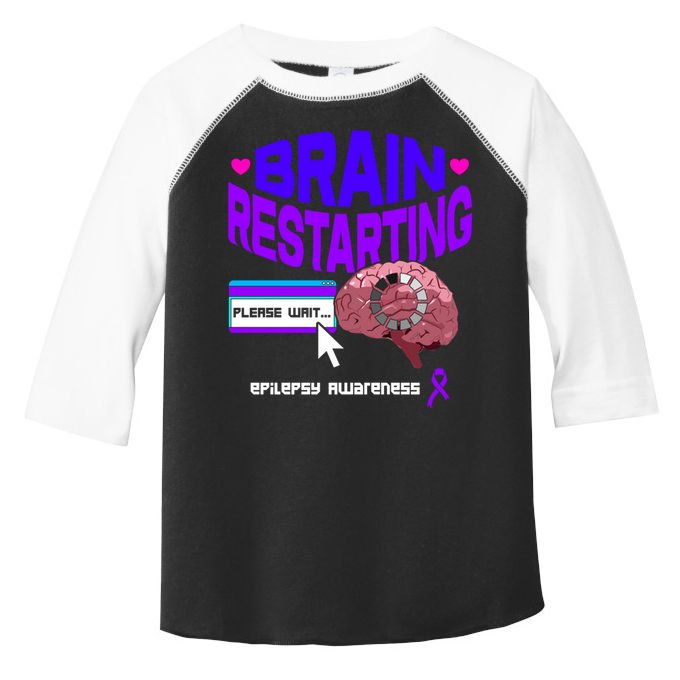 Brain Restart Cute Gift Purple Ribbon For Epilepsy Awareness Month Meaningful Gi Toddler Fine Jersey T-Shirt