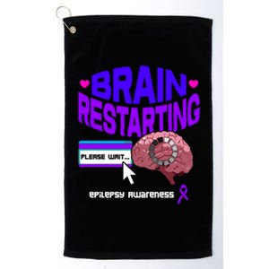 Brain Restart Cute Gift Purple Ribbon For Epilepsy Awareness Month Meaningful Gi Platinum Collection Golf Towel