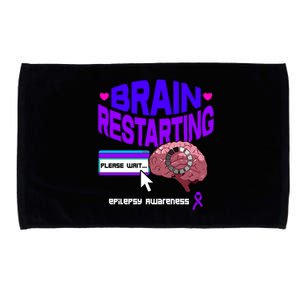 Brain Restart Cute Gift Purple Ribbon For Epilepsy Awareness Month Meaningful Gi Microfiber Hand Towel