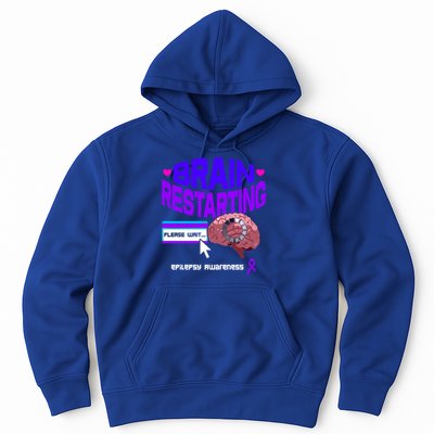 Brain Restart Cute Gift Purple Ribbon For Epilepsy Awareness Month Meaningful Gi Hoodie