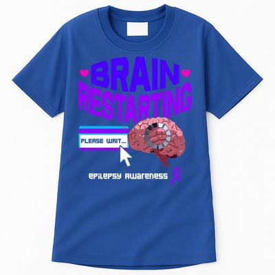 Brain Restart Cute Gift Purple Ribbon For Epilepsy Awareness Month Meaningful Gi Tall T-Shirt