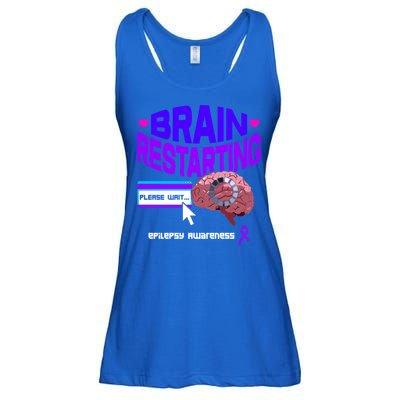 Brain Restart Cute Gift Purple Ribbon For Epilepsy Awareness Month Meaningful Gi Ladies Essential Flowy Tank