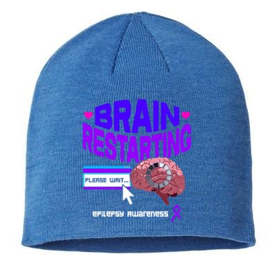 Brain Restart Cute Gift Purple Ribbon For Epilepsy Awareness Month Meaningful Gi Sustainable Beanie