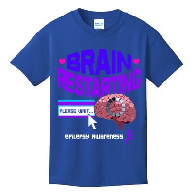 Brain Restart Cute Gift Purple Ribbon For Epilepsy Awareness Month Meaningful Gi Kids T-Shirt