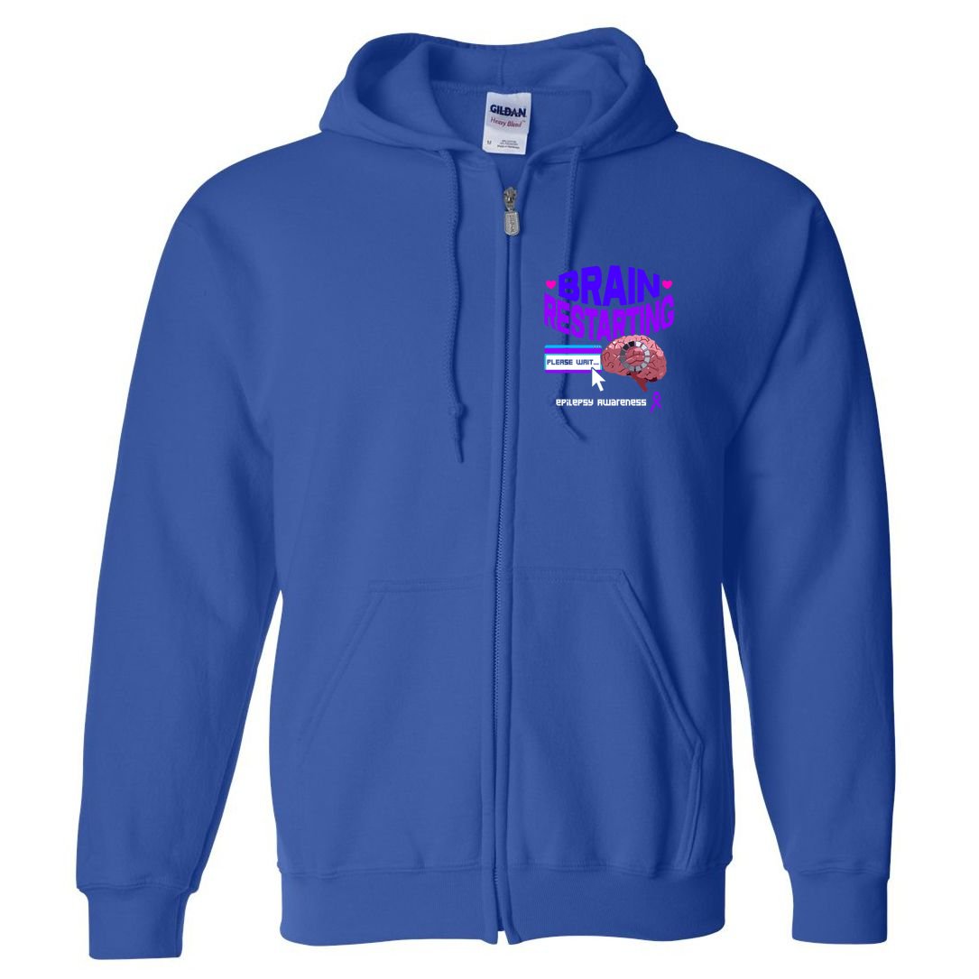 Brain Restart Cute Gift Purple Ribbon For Epilepsy Awareness Month Meaningful Gi Full Zip Hoodie