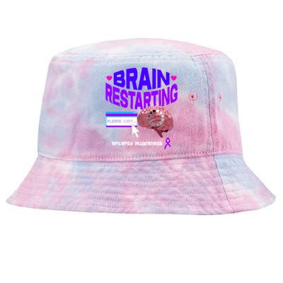 Brain Restart Cute Gift Purple Ribbon For Epilepsy Awareness Month Meaningful Gi Tie-Dyed Bucket Hat