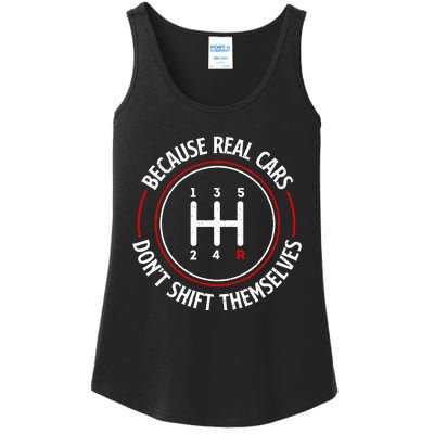 Because Real Cars DonT Shift Themselves Race Car Lover Ladies Essential Tank