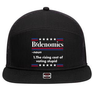 Bidenomics Rising Cost Of Voting Joe Biden Funny Satire 7 Panel Mesh Trucker Snapback Hat