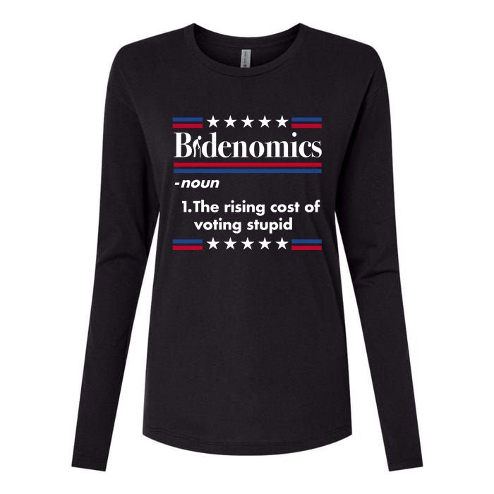 Bidenomics Rising Cost Of Voting Joe Biden Funny Satire Womens Cotton Relaxed Long Sleeve T-Shirt