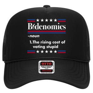 Bidenomics Rising Cost Of Voting Joe Biden Funny Satire High Crown Mesh Back Trucker Hat