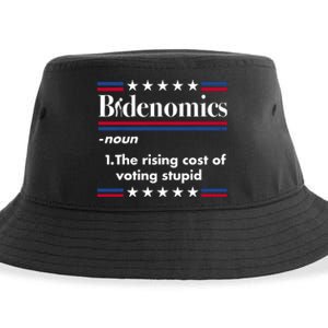 Bidenomics Rising Cost Of Voting Joe Biden Funny Satire Sustainable Bucket Hat