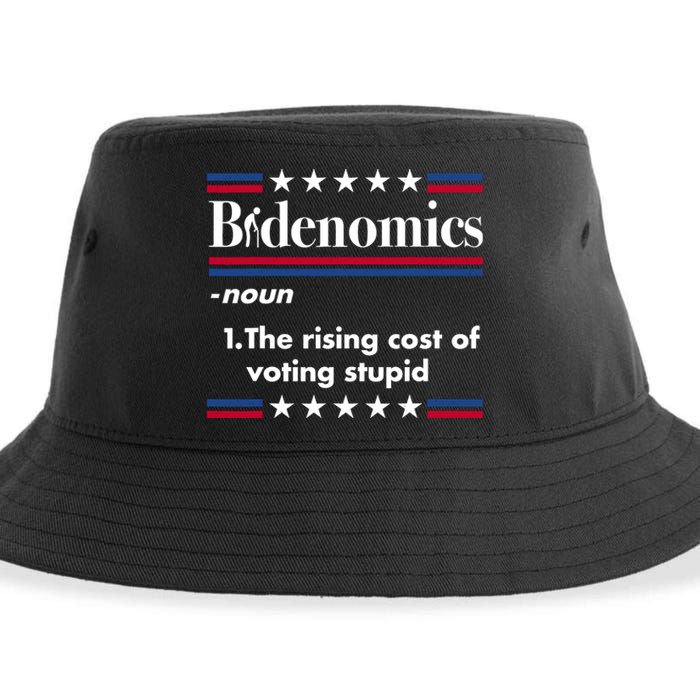 Bidenomics Rising Cost Of Voting Joe Biden Funny Satire Sustainable Bucket Hat