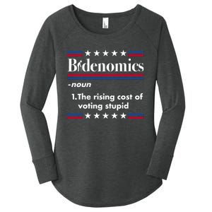 Bidenomics Rising Cost Of Voting Joe Biden Funny Satire Women's Perfect Tri Tunic Long Sleeve Shirt