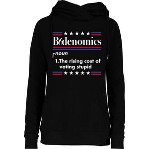 Bidenomics Rising Cost Of Voting Joe Biden Funny Satire Womens Funnel Neck Pullover Hood