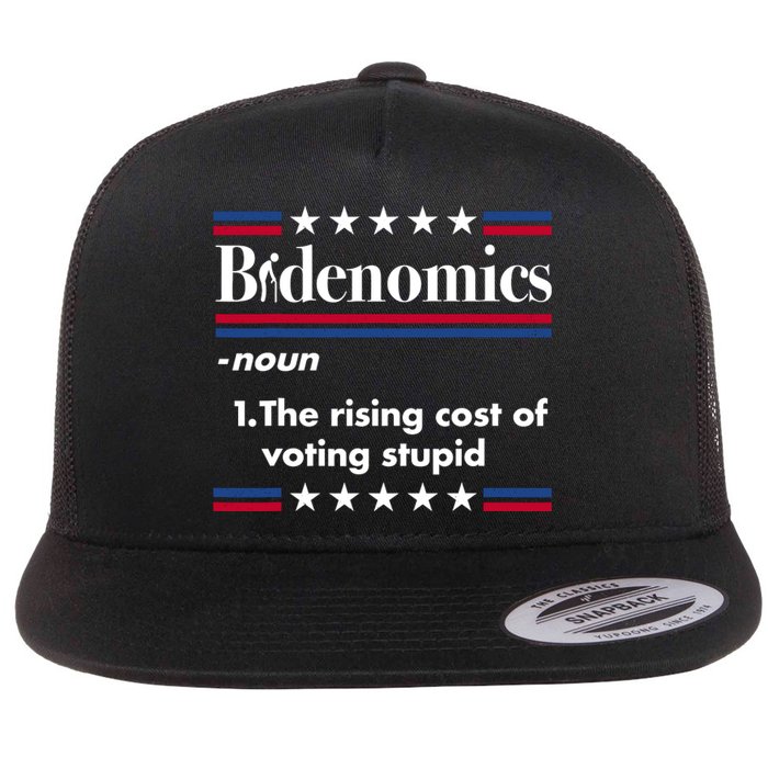 Bidenomics Rising Cost Of Voting Joe Biden Funny Satire Flat Bill Trucker Hat