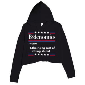 Bidenomics Rising Cost Of Voting Joe Biden Funny Satire Crop Fleece Hoodie