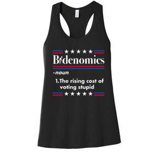 Bidenomics Rising Cost Of Voting Joe Biden Funny Satire Women's Racerback Tank