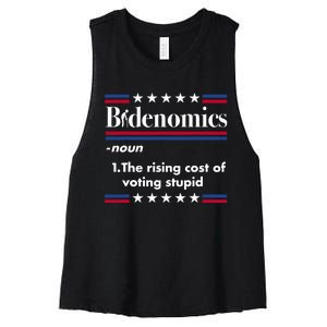 Bidenomics Rising Cost Of Voting Joe Biden Funny Satire Women's Racerback Cropped Tank