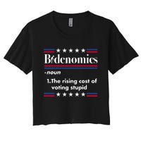 Bidenomics Rising Cost Of Voting Joe Biden Funny Satire Women's Crop Top Tee