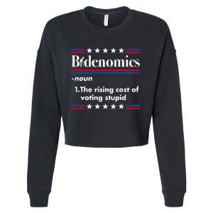 Bidenomics Rising Cost Of Voting Joe Biden Funny Satire Cropped Pullover Crew