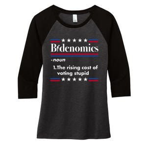 Bidenomics Rising Cost Of Voting Joe Biden Funny Satire Women's Tri-Blend 3/4-Sleeve Raglan Shirt