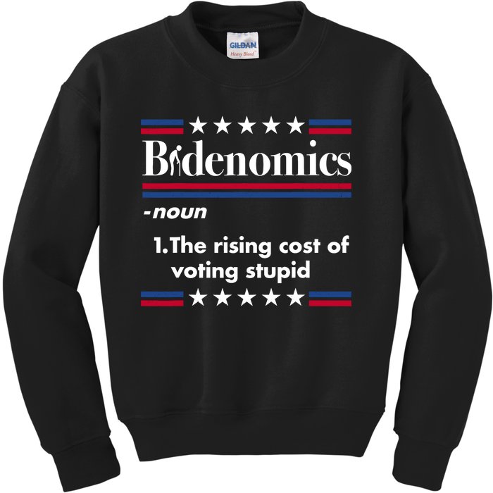 Bidenomics Rising Cost Of Voting Joe Biden Funny Satire Kids Sweatshirt