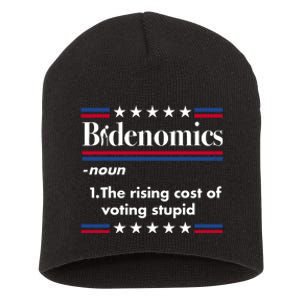 Bidenomics Rising Cost Of Voting Joe Biden Funny Satire Short Acrylic Beanie