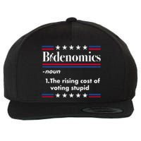 Bidenomics Rising Cost Of Voting Joe Biden Funny Satire Wool Snapback Cap