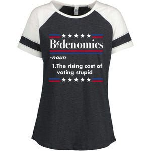 Bidenomics Rising Cost Of Voting Joe Biden Funny Satire Enza Ladies Jersey Colorblock Tee