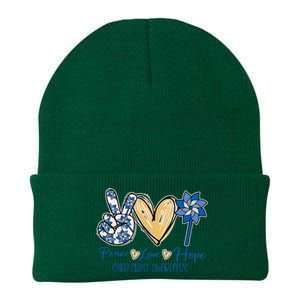 Blue rainbow child abuse prevention awareness month 247365 Knit Cap Winter Beanie