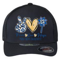 Blue rainbow child abuse prevention awareness month 247365 Flexfit Unipanel Trucker Cap