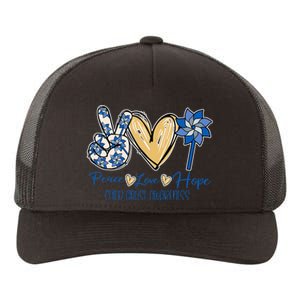 Blue rainbow child abuse prevention awareness month 247365 Yupoong Adult 5-Panel Trucker Hat