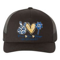 Blue rainbow child abuse prevention awareness month 247365 Yupoong Adult 5-Panel Trucker Hat