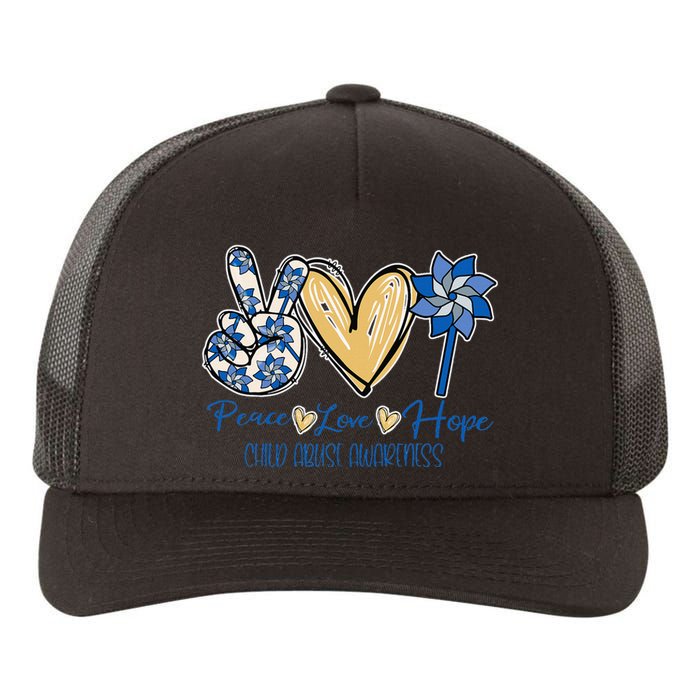 Blue rainbow child abuse prevention awareness month 247365 Yupoong Adult 5-Panel Trucker Hat