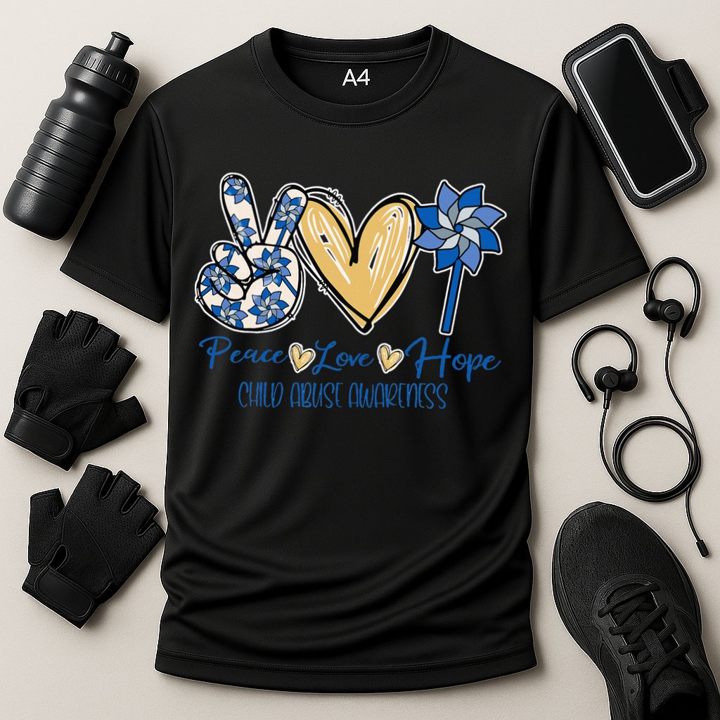 Blue rainbow child abuse prevention awareness month 247365 Cooling Performance Crew T-Shirt