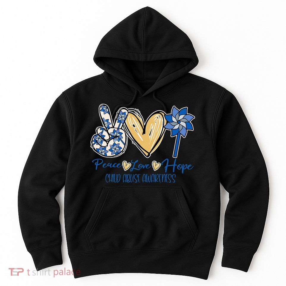 Blue rainbow child abuse prevention awareness month 247365 Hoodie