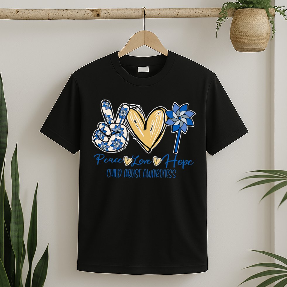 Blue rainbow child abuse prevention awareness month 247365 T-Shirt