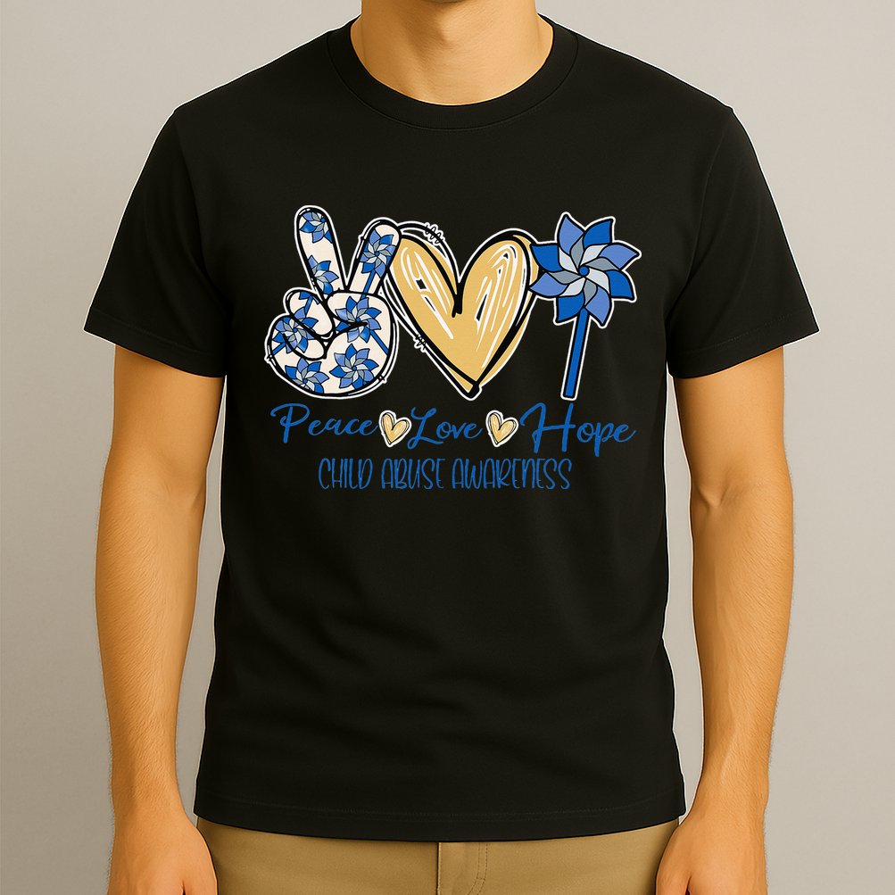 Blue rainbow child abuse prevention awareness month 247365 T-Shirt