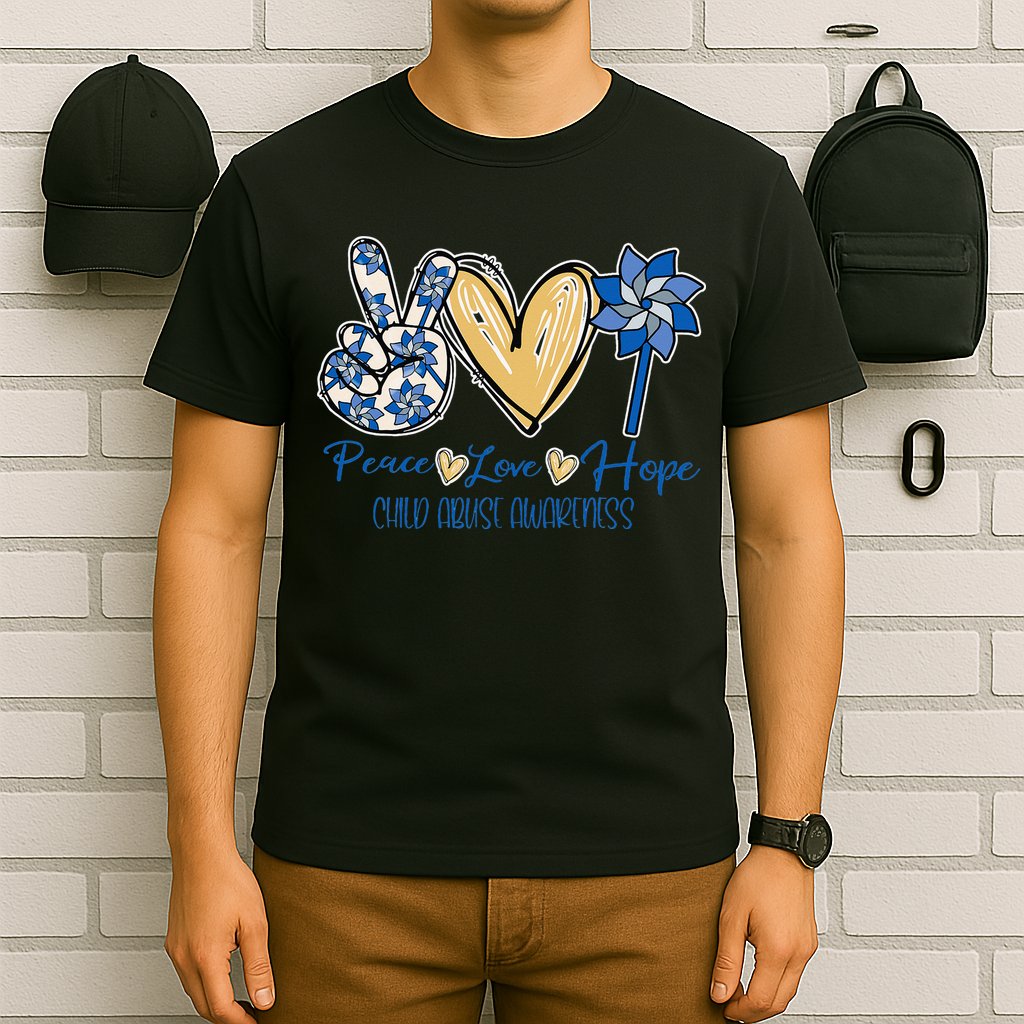 Blue rainbow child abuse prevention awareness month 247365 T-Shirt