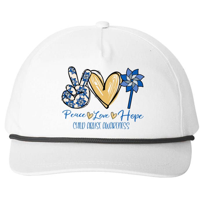 Blue rainbow child abuse prevention awareness month 247365 Snapback Five-Panel Rope Hat