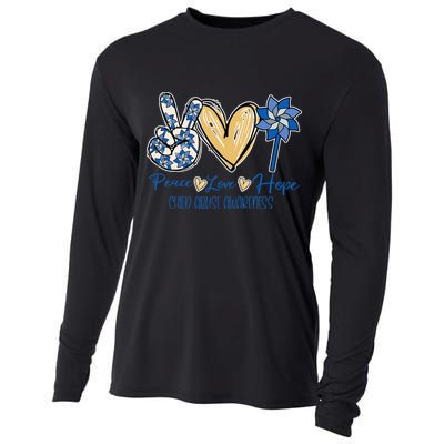 Blue rainbow child abuse prevention awareness month 247365 Cooling Performance Long Sleeve Crew