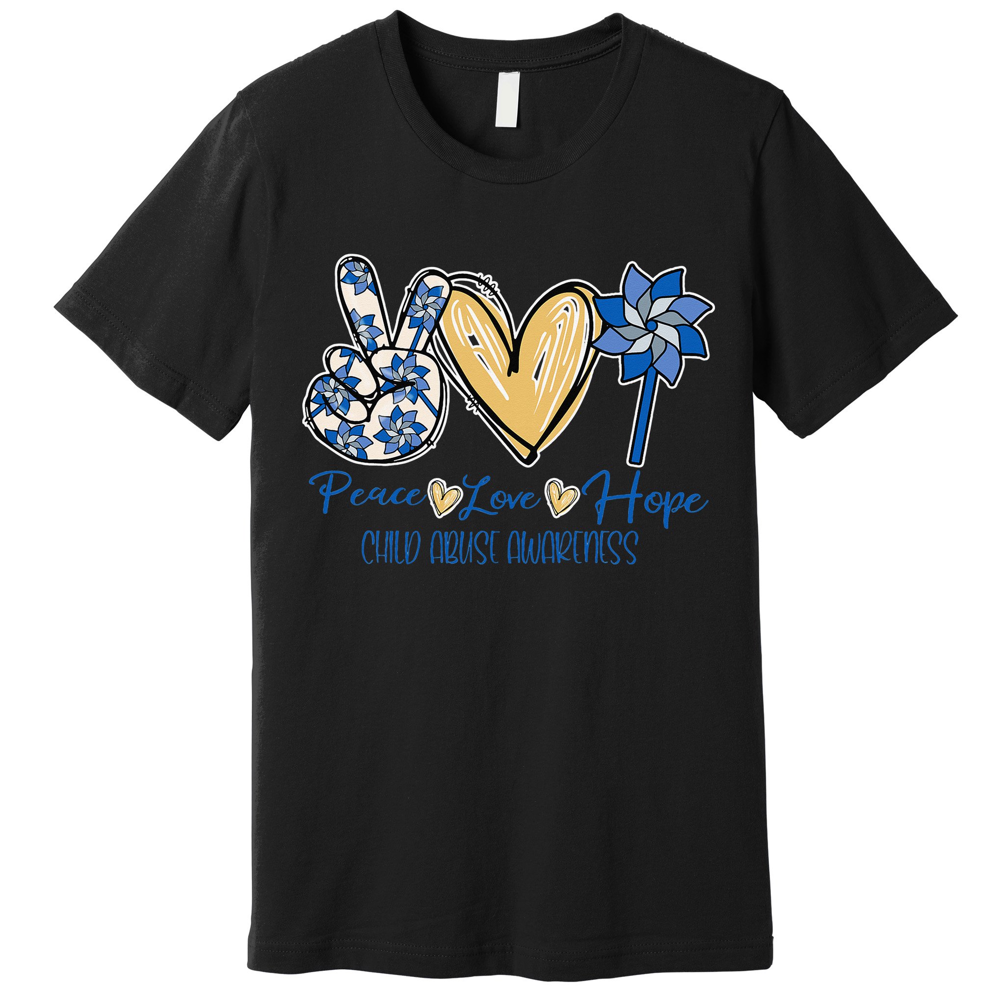 Blue rainbow child abuse prevention awareness month 247365 Premium T-Shirt