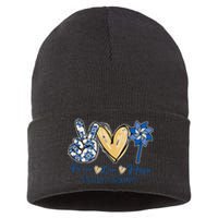 Blue rainbow child abuse prevention awareness month 247365 Sustainable Knit Beanie