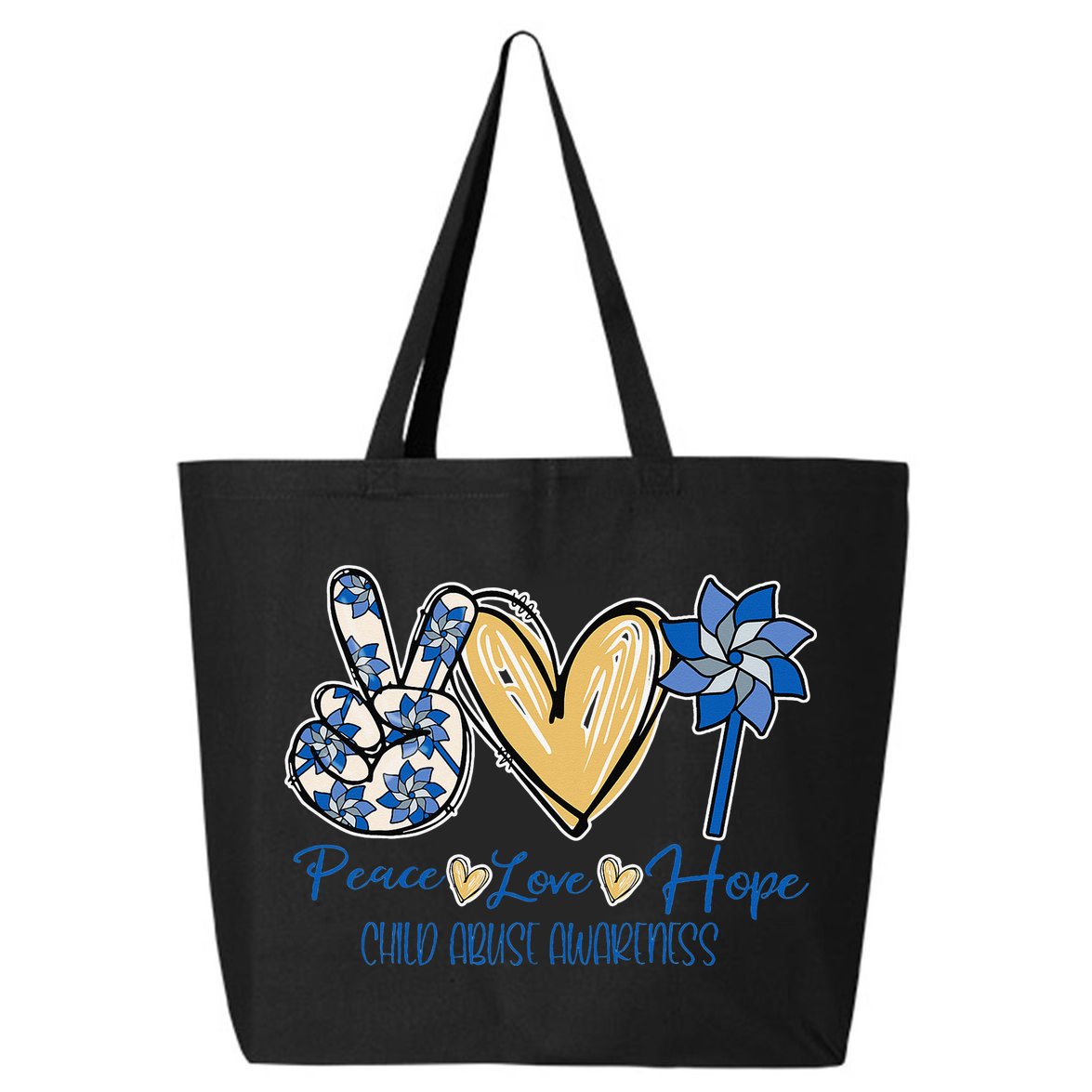 Blue rainbow child abuse prevention awareness month 247365 25L Jumbo Tote