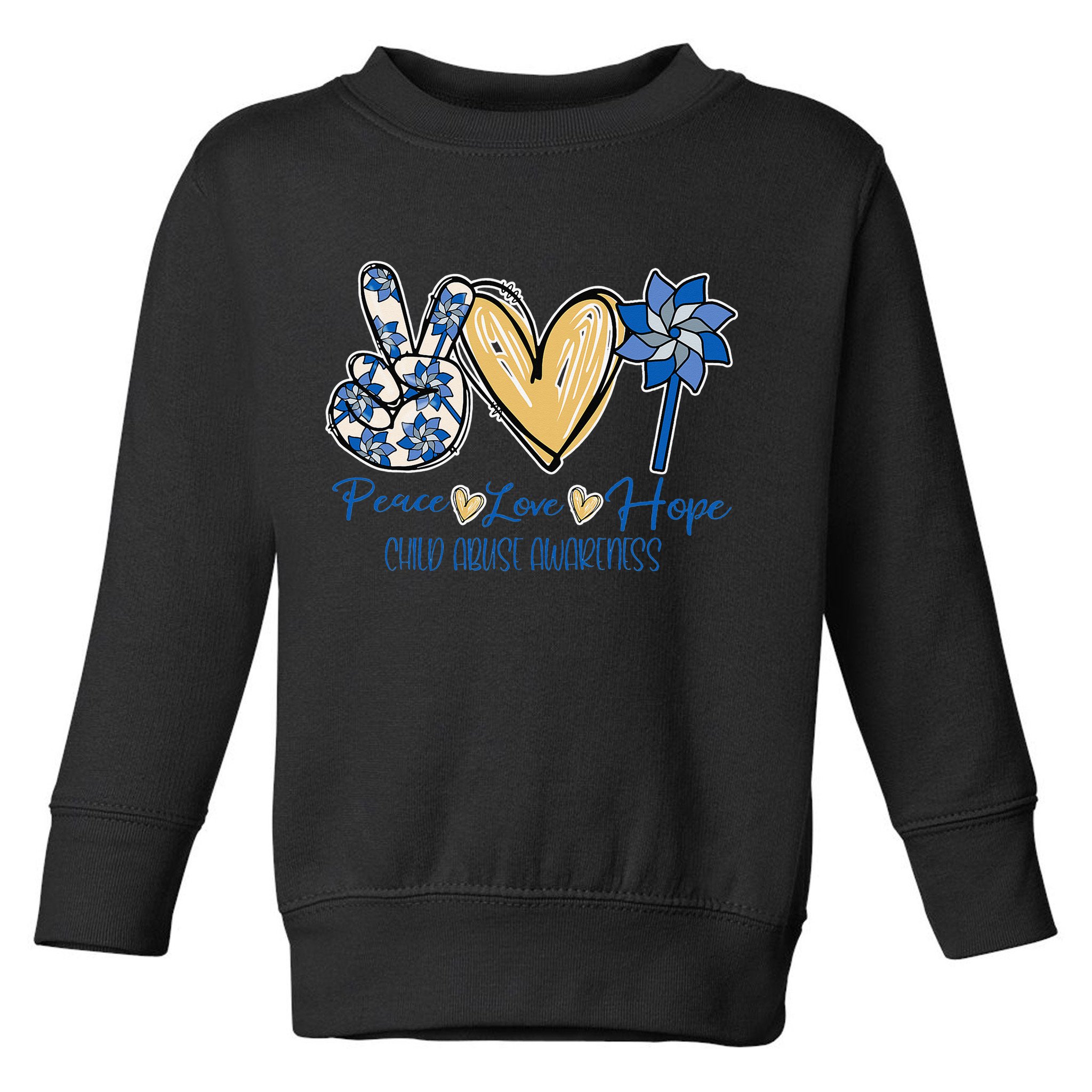 Blue rainbow child abuse prevention awareness month 247365 Toddler Sweatshirt