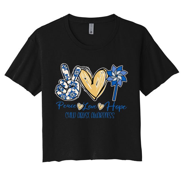 Blue rainbow child abuse prevention awareness month 247365 Crop Top