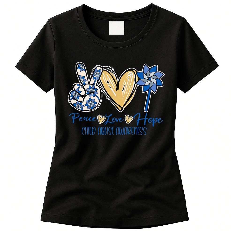 Blue rainbow child abuse prevention awareness month 247365 Womens T-Shirt