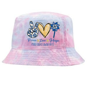 Blue rainbow child abuse prevention awareness month 247365 Tie-Dyed Bucket Hat