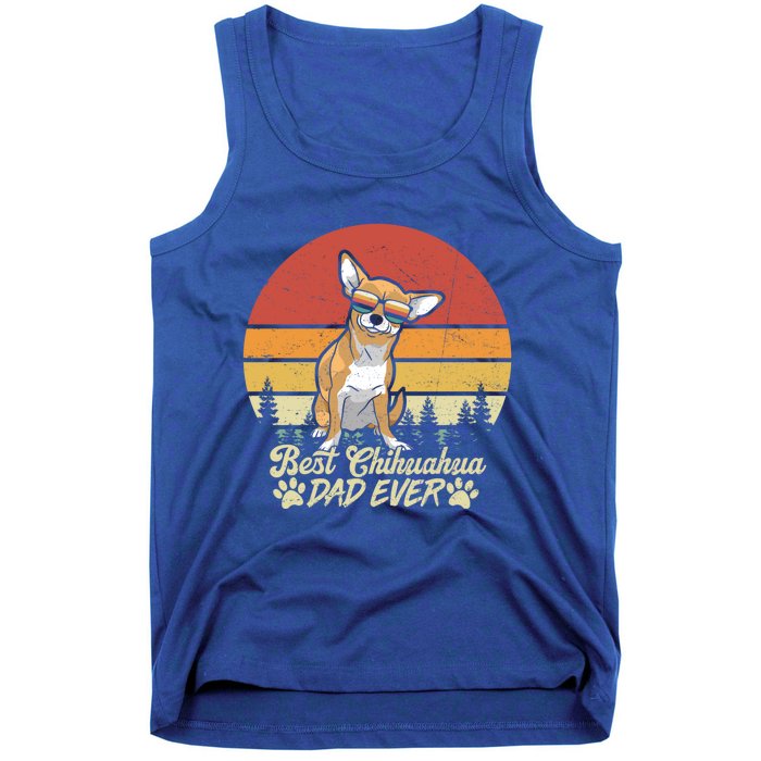 Best Red Chihuahua Dad Ever Vintage Retro Dog Fathers Day Cool Gift Tank Top